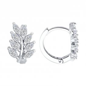 Серебряные серьги SOKOLOV 94026888-91 с фианитом 94026888-91 фото