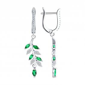 Серебряные серьги SOKOLOV 94026892-91 с фианитом 94026892-91 фото