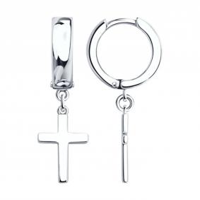 Серебряные серьги-кресты SOKOLOV 94026898-91 94026898-91 фото