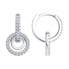 Серебряные серьги-транформеры SOKOLOV с фианитом 94026909 94026909 фото