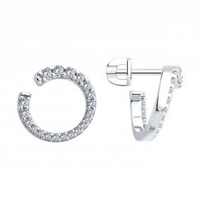 Серебряные серьги SOKOLOV 94026912 с фианитом 94026912 фото