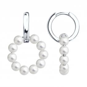 Серебряные серьги SOKOLOV 94026915 с жемчугом 94026915 фото