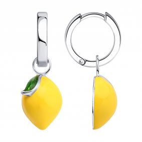 Серебряные серьги-трансфотмеры SOKOLOV с эмалью 94027052 94027052 фото