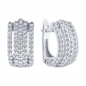 Серебряные серьги SOKOLOV 94027067 с фианитом 94027067 фото