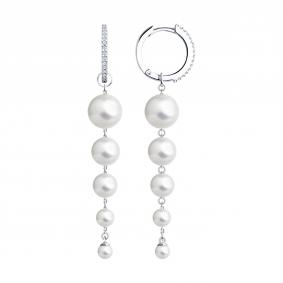 Серебряные серьги-трансформеры SOKOLOV с жемчугом и фианитом 94027108 94027108 фото