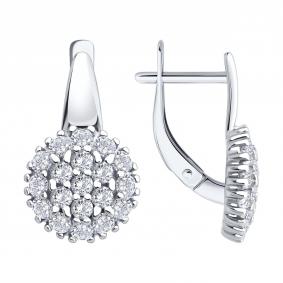 Серебряные серьги SOKOLOV 94027120 с фианитом 94027120 фото