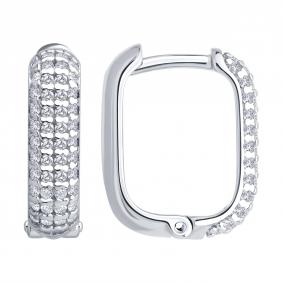 Серебряные серьги SOKOLOV 94027129 с фианитом 94027129 фото