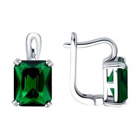 Серебряные серьги SOKOLOV 94027166-91 с фианитом 94027166-91 фото