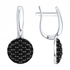 Серебряные серьги SOKOLOV 94027251 с фианитом 94027251 фото