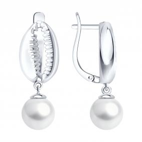 Серебряные серьги SOKOLOV 94027322 с жемчугом 94027322 фото