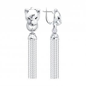 Серебряные серьги SOKOLOV 94027341 с эмалью 94027341 фото