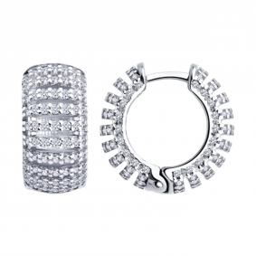 Серебряные серьги SOKOLOV 94027495 с фианитом 94027495 фото