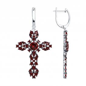 Серебряные серьги SOKOLOV 94027499 с фианитом 94027499 фото