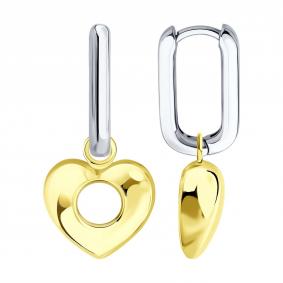 Серьги-трансформеры из лимонного серебра SOKOLOV 94027518 94027518 фото