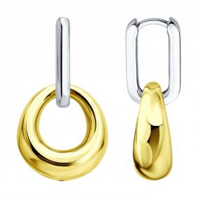 Серьги-трансформеры из лимонного серебра SOKOLOV 94027521 94027521 фото