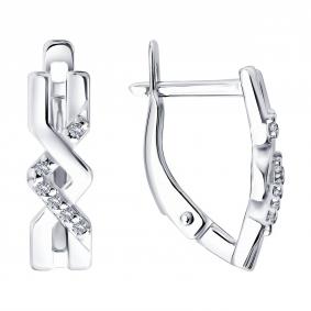 Серебряные серьги SOKOLOV 94027533 с фианитом 94027533 фото