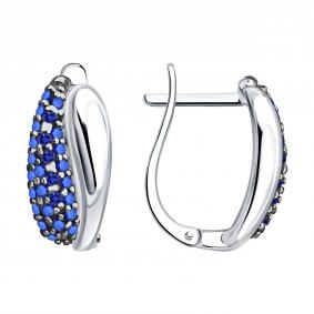 Серебряные серьги SOKOLOV 94027544 с фианитом 94027544 фото