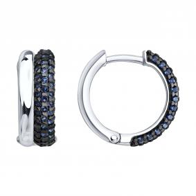 Серебряные серьги SOKOLOV 94027558 с фианитом 94027558 фото