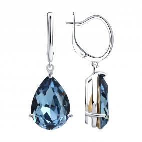 Серебряные серьги SOKOLOV 94027564 с ювелирным кристаллом 94027564 фото