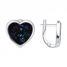 Серебряные серьги SOKOLOV с кристальной тканью 94027588 94027588 фото