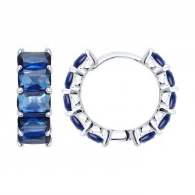 Серебряные серьги SOKOLOV 94027609-91 с фианитом 94027609-91 фото