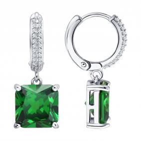 Серебряные серьги SOKOLOV 94027612-91 с фианитом 94027612-91 фото