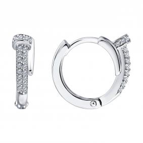 Серебряные серьги SOKOLOV 94027620-91 с фианитом 94027620-91 фото