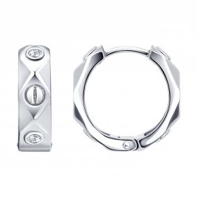 Серебряные серьги SOKOLOV 94027621-91 с фианитом 94027621-91 фото