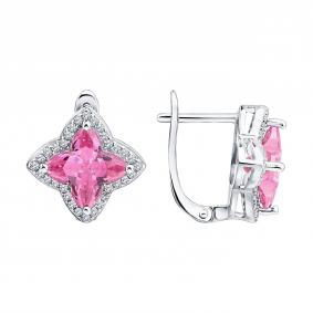 Серебряные серьги SOKOLOV 94027628-91 с фианитом 94027628-91 фото