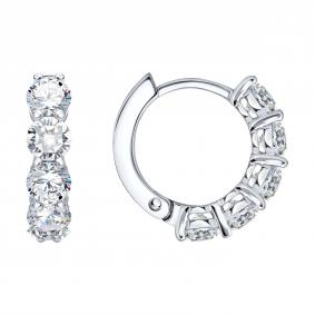 Серебряные серьги SOKOLOV 94027639-91 с фианитом 94027639-91 фото
