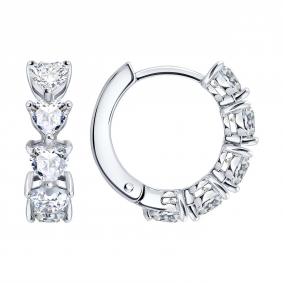 Серебряные серьги SOKOLOV 94027640-91 с фианитом 94027640-91 фото