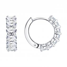 Серебряные серьги SOKOLOV 94027641-91 с фианитом 94027641-91 фото