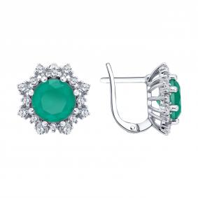 Серебряные серьги SOKOLOV 94027642-91 с фианитом 94027642-91 фото