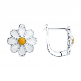 Серебряные серьги SOKOLOV 94027651-91 с фианитом 94027651-91 фото