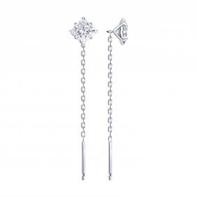 Серебряные серьги SOKOLOV 94027656-91 с фианитом 94027656-91 фото