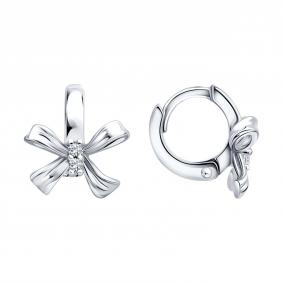 Серебряные серьги SOKOLOV 94027657-91 с фианитом 94027657-91 фото