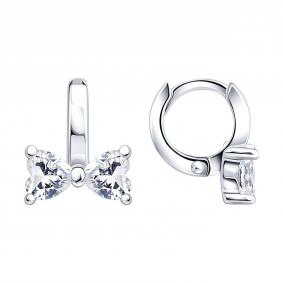 Серебряные серьги SOKOLOV 94027658-91 с фианитом 94027658-91 фото