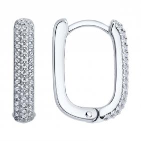 Серебряные серьги SOKOLOV 94027663-91 с фианитом 94027663-91 фото
