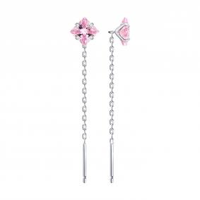 Серебряные серьги SOKOLOV 94027670-91 с фианитом 94027670-91 фото