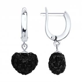 Серебряные серьги SOKOLOV 94027673-91 с фианитом 94027673-91 фото