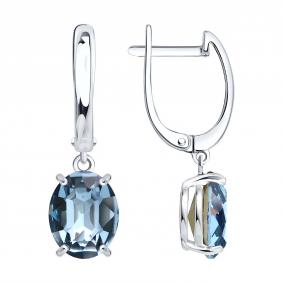 Серебряные серьги SOKOLOV 94027704 с ювелирным кристаллом 94027704 фото