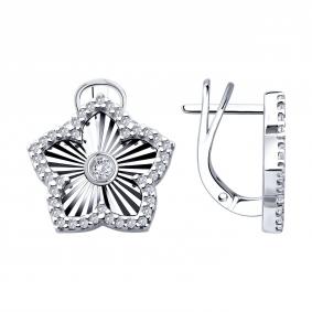 Серебряные серьги SOKOLOV 94027711 с фианитом 94027711 фото