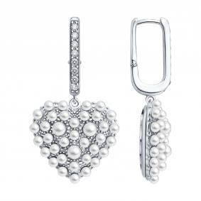 Серебряные серьги SOKOLOV 94027720 с жемчугом 94027720 фото