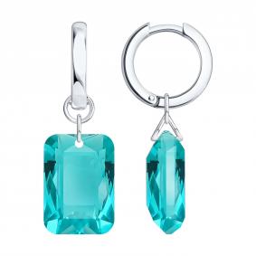 Серебряные серьги SOKOLOV 94027739 с ювелирным кристаллом 94027739 фото