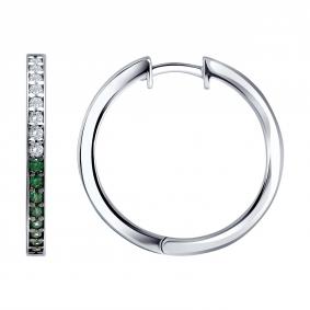Серебряные серьги SOKOLOV 94027749 с фианитом 94027749 фото