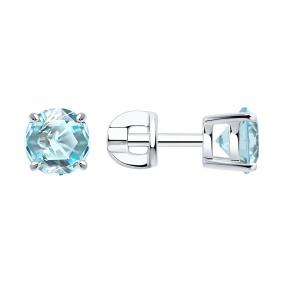 Серебряные серьги SOKOLOV с бриллианитом 94027753 94027753 фото