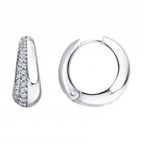 Серебряные серьги SOKOLOV 94027777 с фианитом 94027777 фото