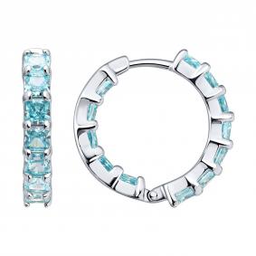 Серебряные серьги SOKOLOV 94027817 с фианитом 94027817 фото