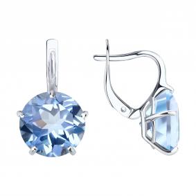 Серебряные серьги SOKOLOV 94027880 с фианитом 94027880 фото