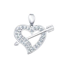 Серебряная подвеска SOKOLOV 94030148 с фианитом 94030148 фото